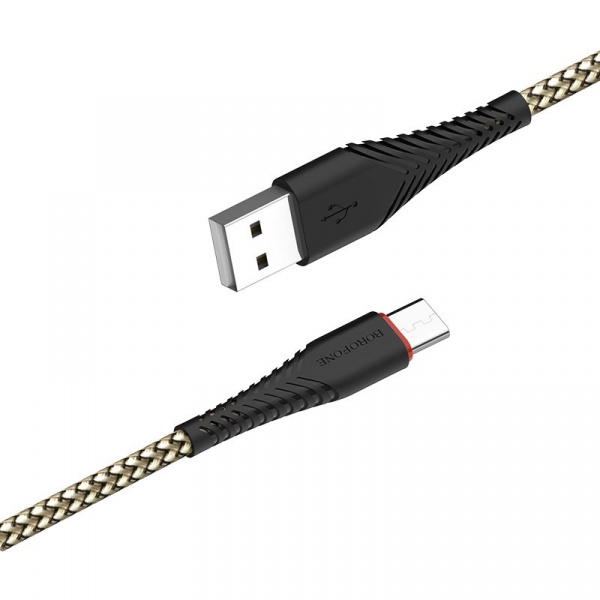 Кабель Borofone BX25, USB - USB Type-C, 1 м, черный