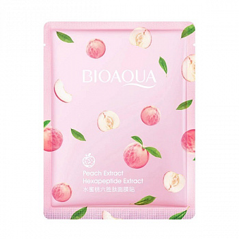 Тканевая маска bioaqua peach extract hexapeptide extract